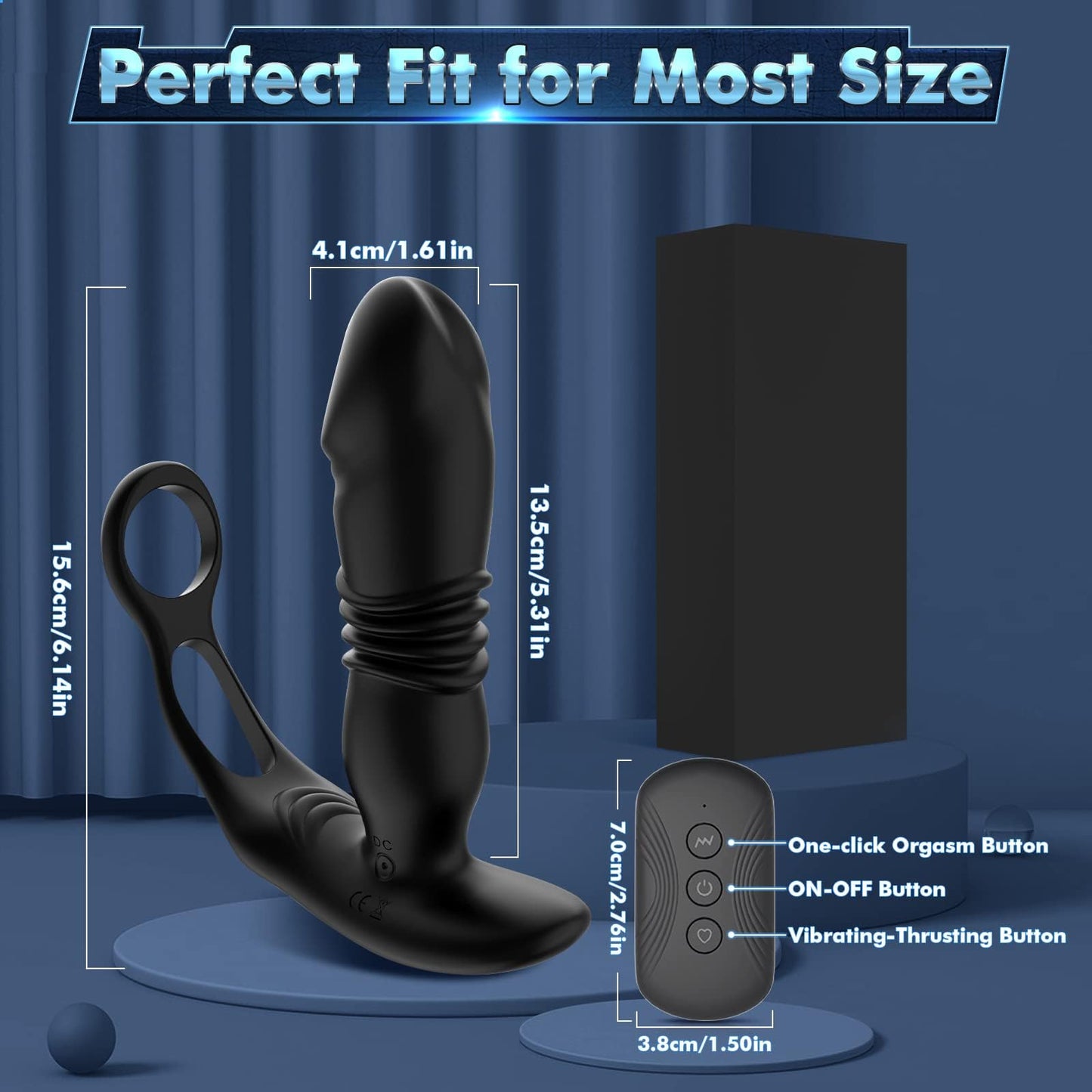 BEISAR Prostate Massager Anal Vibrator Thrusting Vibrating 7 Modes with Cock Ring Anal Plug Anal Sex Toys P Spot Massager Male Sex Toys for Men Enema Products Dildos Women Couples Remote Control