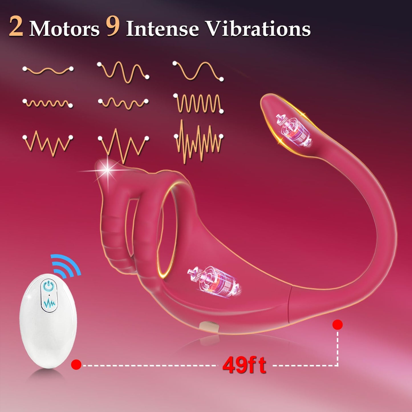 Vibrating Cock Ring Taint Stimulator with Mini Bullet, Remote Control Anal Butt Plug Prostate Massager Penis Ring Male Vibrators for Men Pleasure Sex Toys For Adult Couples