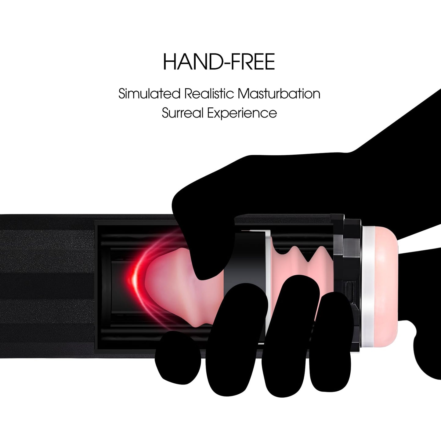 Automatic Male Masturbators Cup - Hands Free Visible Masturbator Cup Blowjob Machine with 10 Thrusting & 2 Realistic Sleeves & Wearable Strap Adult Sex Toys for Men Pleasure | 50db Quiet