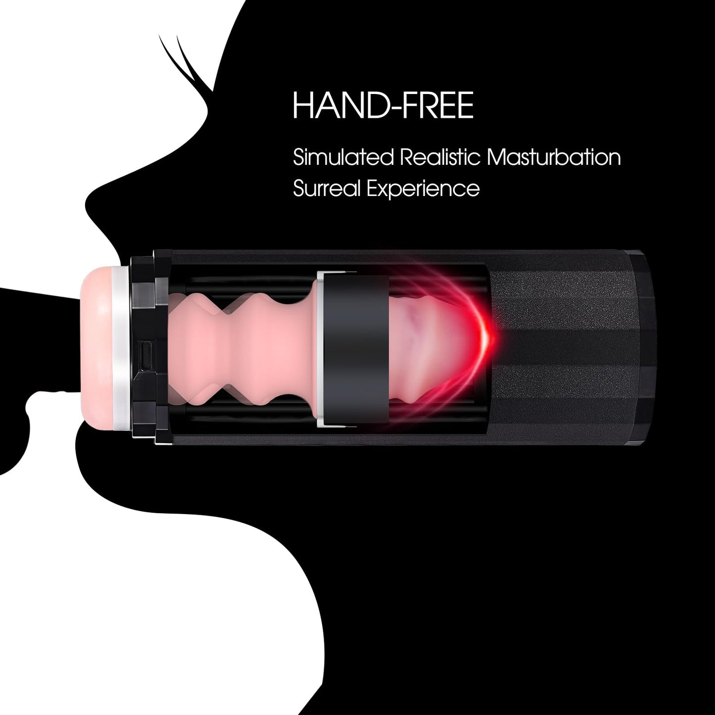 Automatic Male Masturbators Cup - Hands Free Visible Masturbator Cup Blowjob Machine with 10 Thrusting & 2 Realistic Sleeves & Wearable Strap Adult Sex Toys for Men Pleasure | 50db Quiet