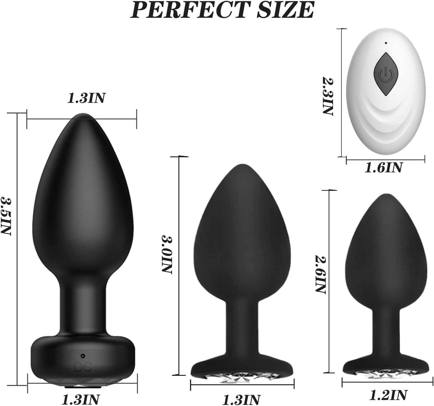 Anal Plug Sex Toys Vibrator- 3PCS Silicone Anal Toys Butt Plug Training Kit with Remote Control 10 Frequency Vibration, Vibrating Anal Plug and Prostate Massager, Adult Sex Toys and Games