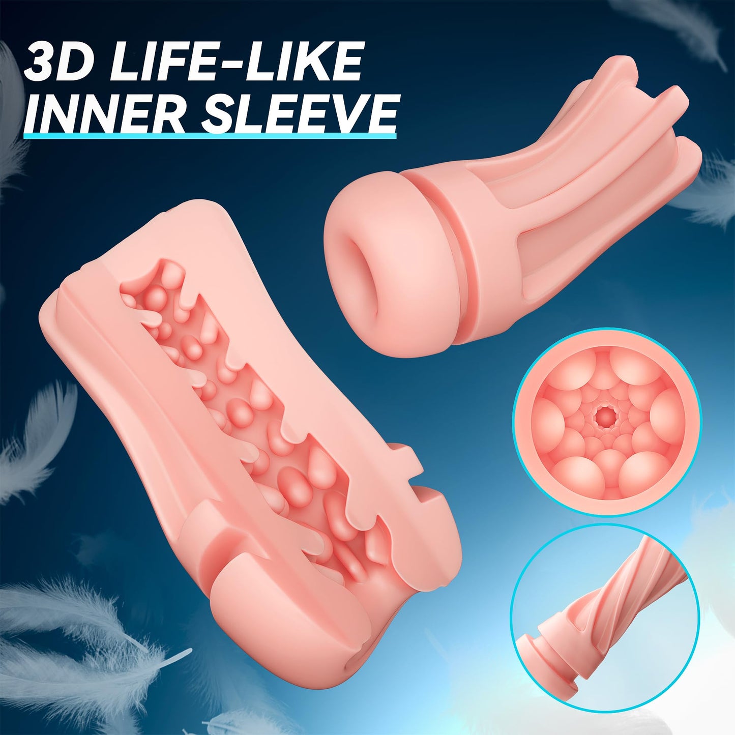 EINSEO Automatic Sucking Male Masturbators - Upgraded 7 Vibration & Suction Hands Free Pocket Pussy Male Stroker with 3D Realistic Textured, Blowjob Toy Mens Adult Male Sex Toys for Men (Black)