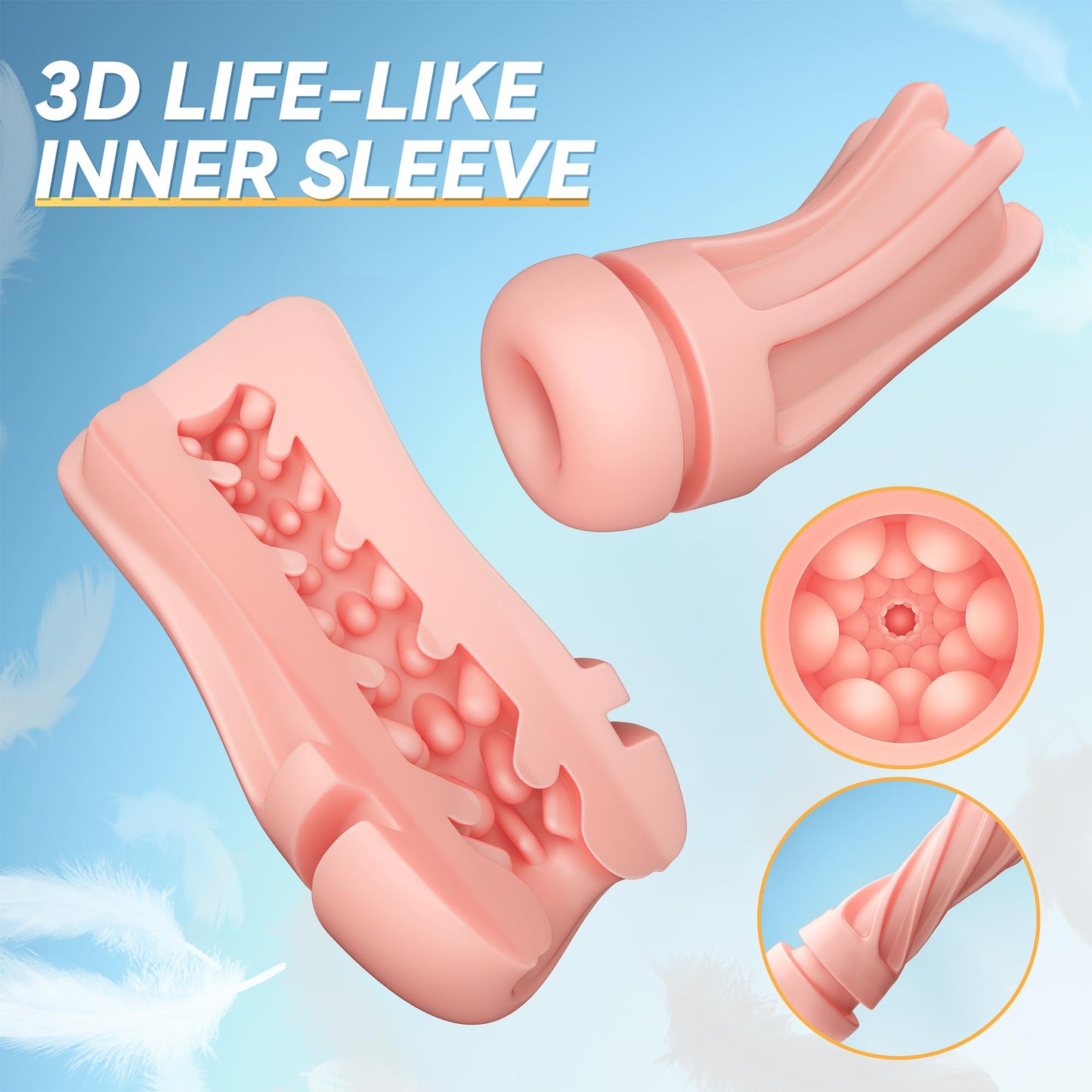 EINSEO Automatic Sucking Male Masturbators - Upgraded 7 Vibration & Suction Hands Free Pocket Pussy Male Stroker with 3D Realistic Textured, Blowjob Toy Mens Adult Male Sex Toys for Men (Black)
