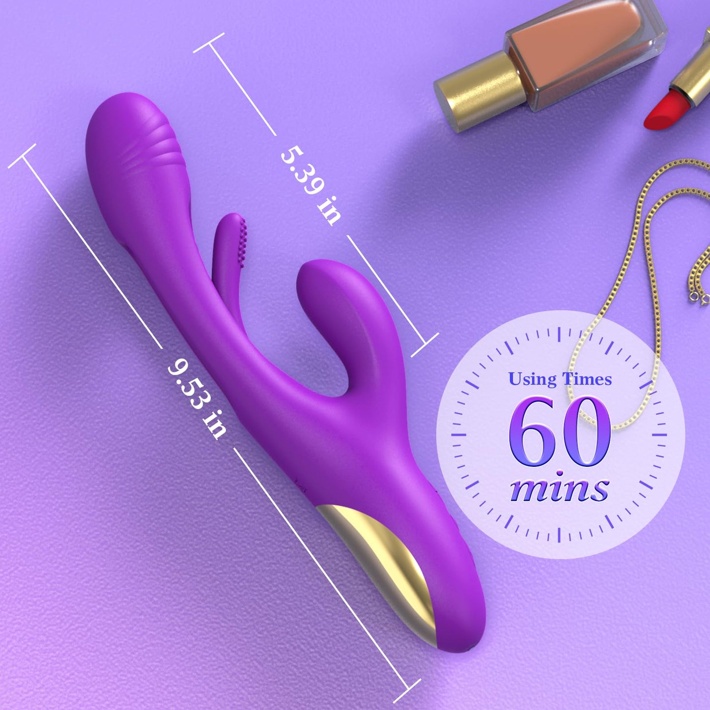 Vibrator Dildo Rabbit Sex Toys -LOVENOTE G Spot Vibrator Massager for Women Clitoral Nipple Stimulation, 3 in 1 Sex Toys with 14 Vibration & 7 Tongue Licking Flapping, Adult Sex Toys, Aurieel