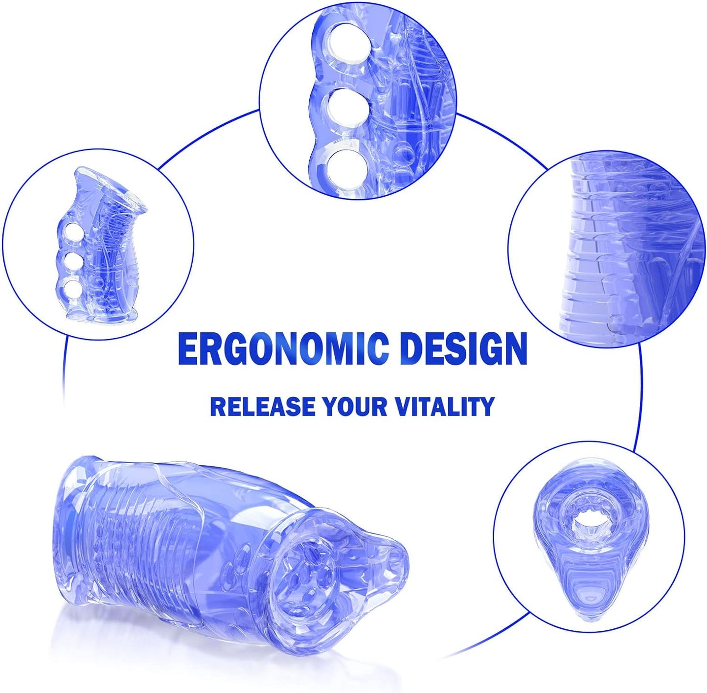 Male Masturbator Sex Adult Toys Pocket Pussy Stroker, Anal Doll Ass for Men Masturbation Oral Handjob Glans Training Tool Penis Trainer Massager Open-Ended Sleeve Blowjob Toy