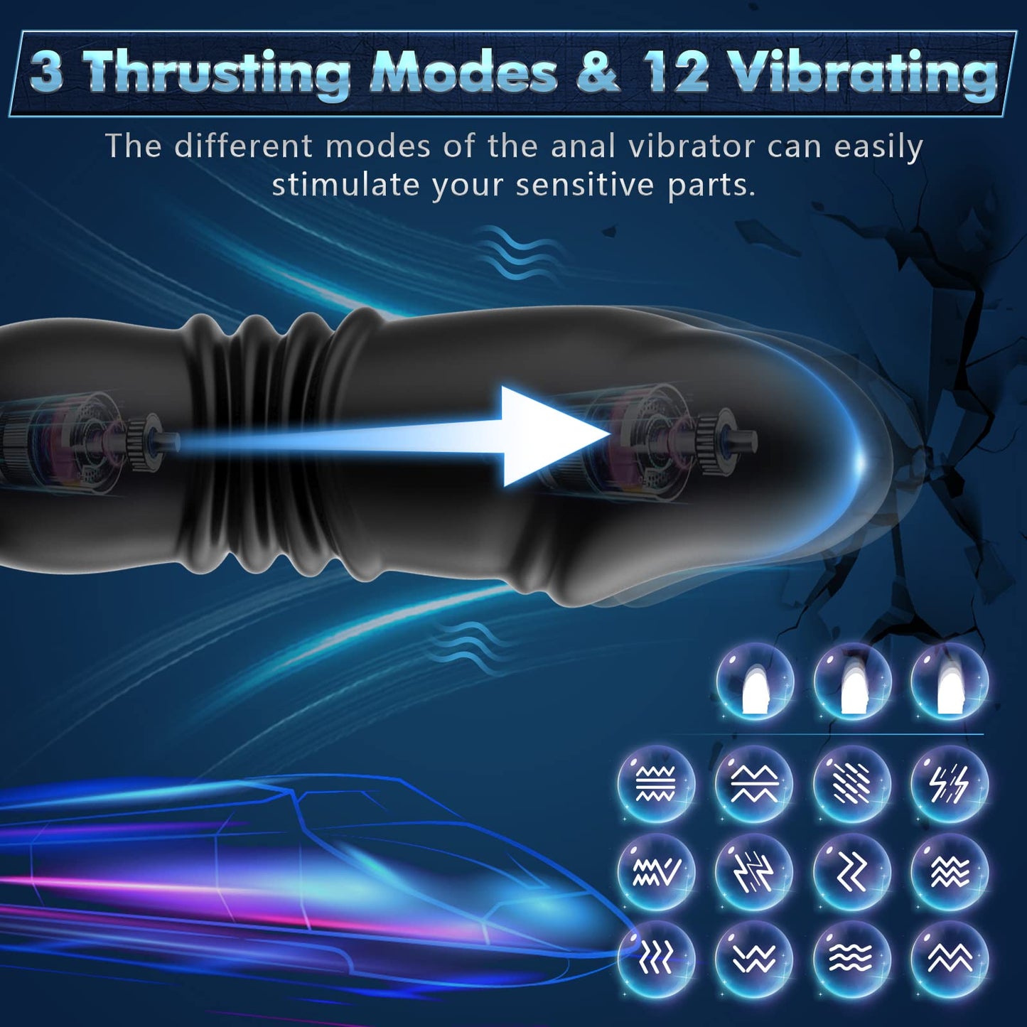 BEISAR Prostate Massager Anal Vibrator Thrusting Vibrating 7 Modes with Cock Ring Anal Plug Anal Sex Toys P Spot Massager Male Sex Toys for Men Enema Products Dildos Women Couples Remote Control