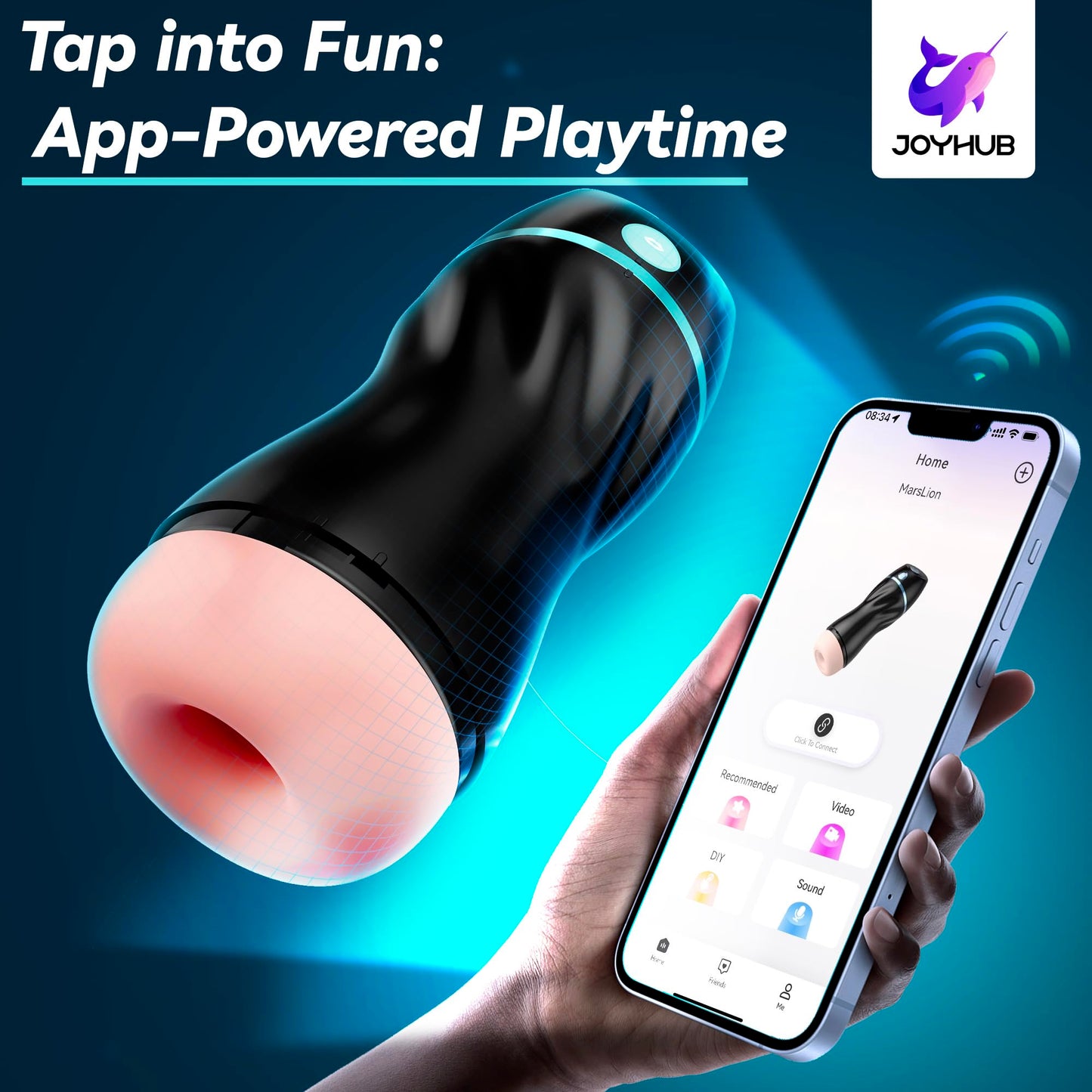EINSEO Automatic Sucking Male Masturbators - Upgraded 7 Vibration & Suction Hands Free Pocket Pussy Male Stroker with 3D Realistic Textured, Blowjob Toy Mens Adult Male Sex Toys for Men (Black)