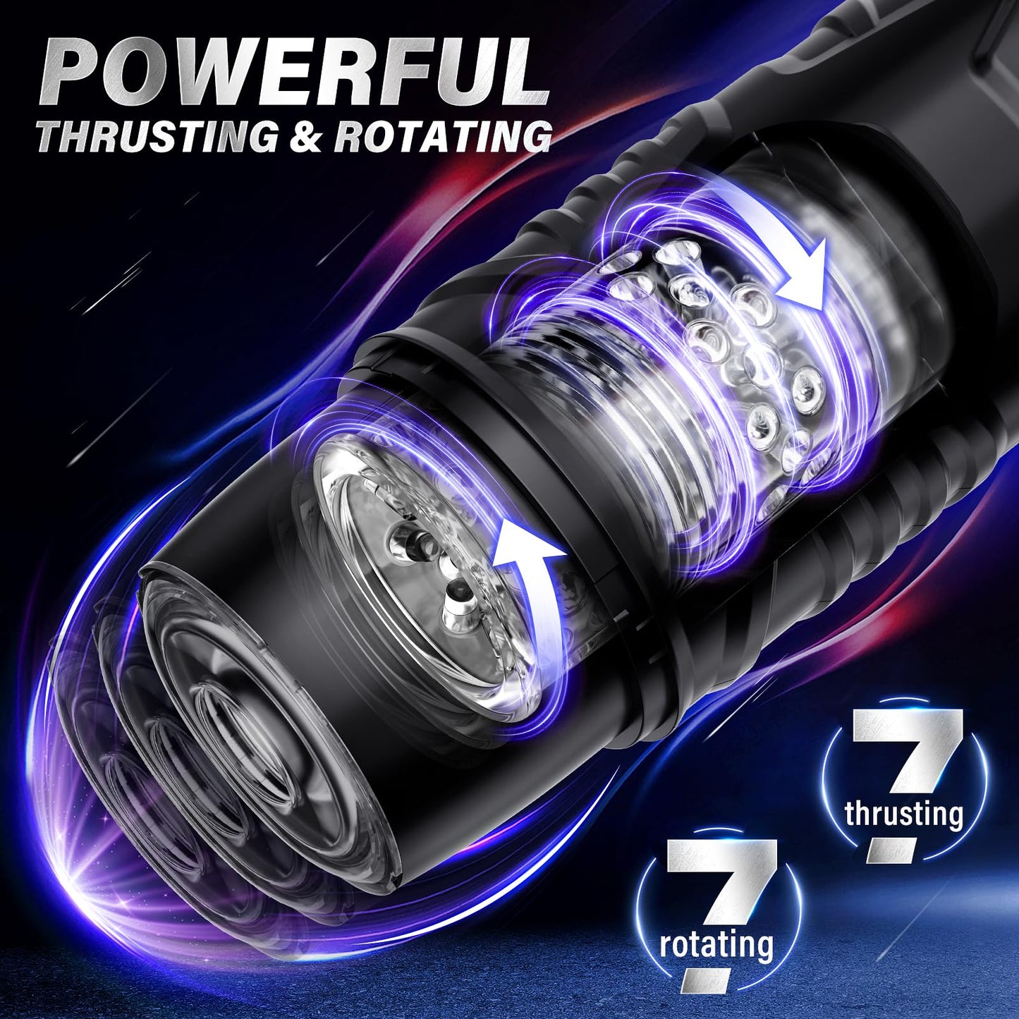 Automatic Male Masturbator Sex Toys for Men - Adult Toy Male Sex Toys with 7 Thrusting & 7 Rotating Modes,Hands Free Pocket Pussy Sex Machine with Visual Window & Suction Base Electric Penis Pump