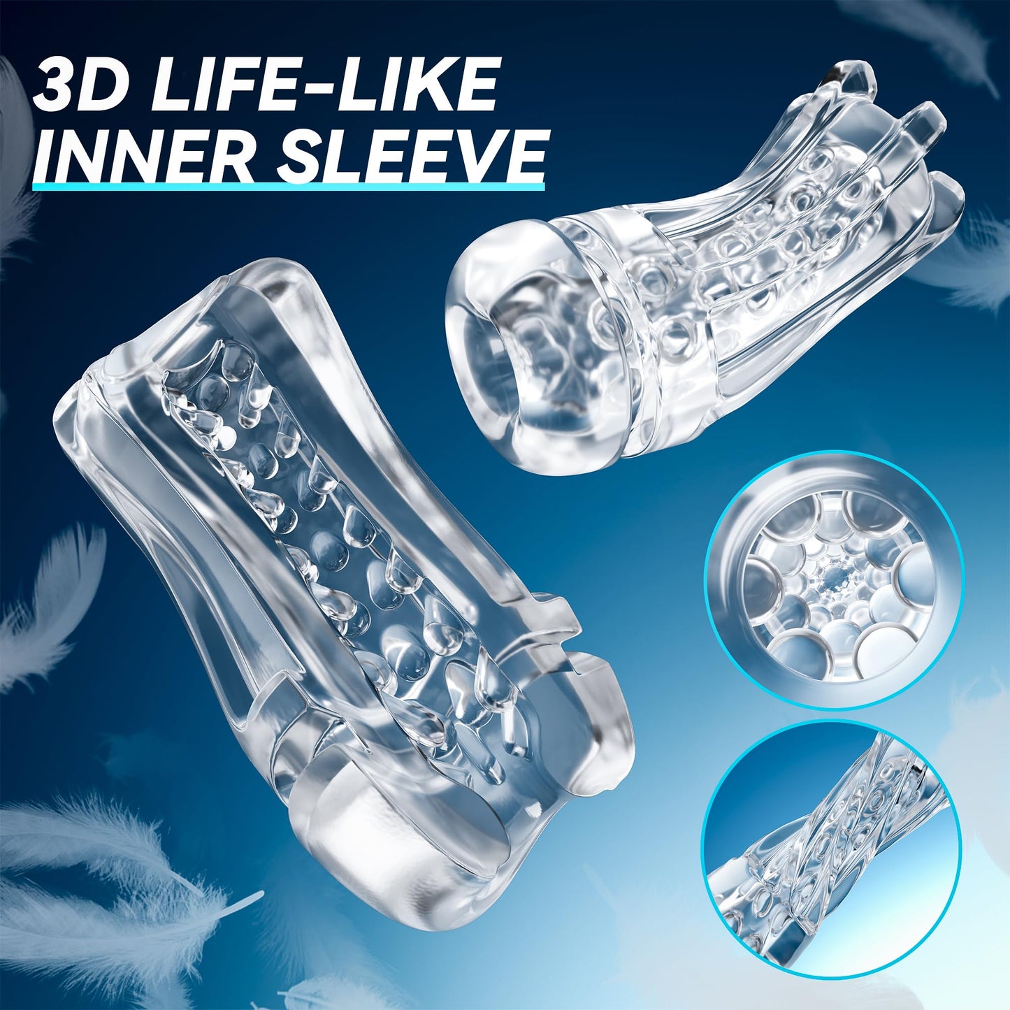 EINSEO Automatic Sucking Male Masturbators - Upgraded 7 Vibration & Suction Hands Free Pocket Pussy Male Stroker with 3D Realistic Textured, Blowjob Toy Mens Adult Male Sex Toys for Men (Black)