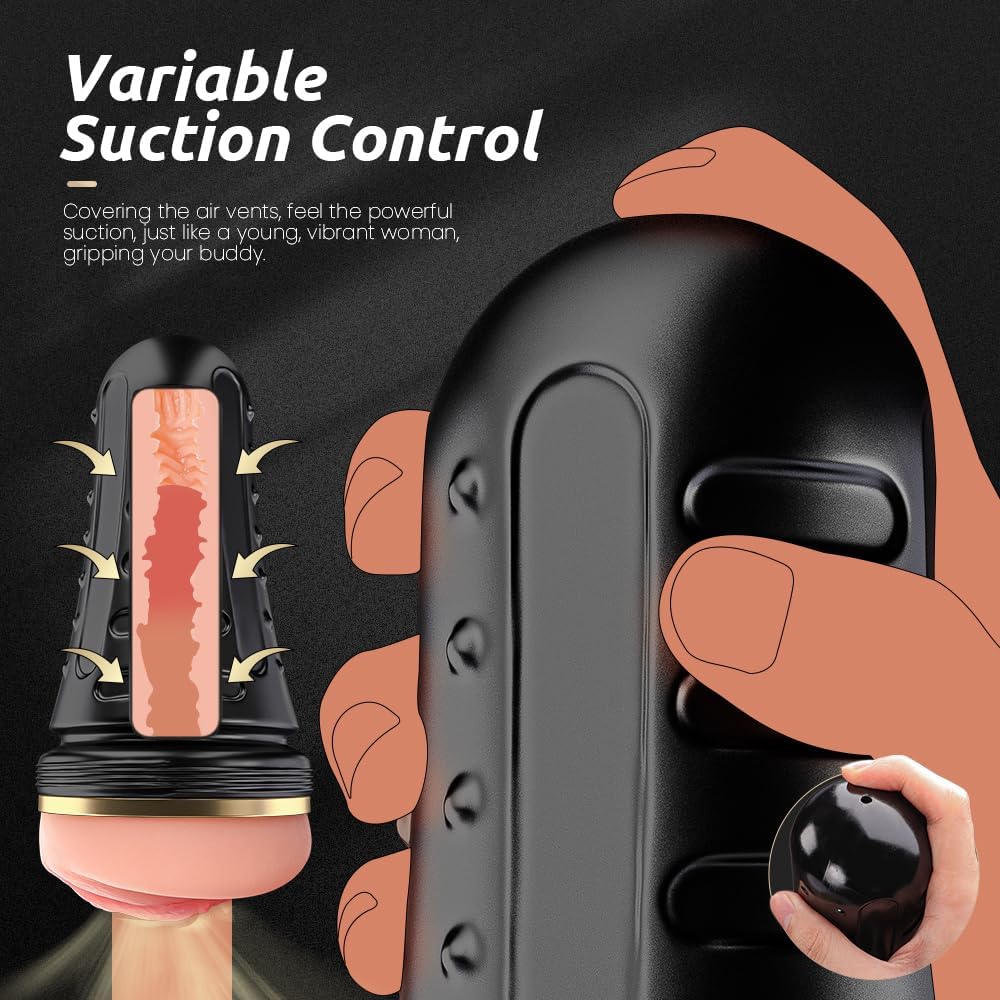Male Masturbator,Kingdemer Realistic Pocket Pussy Vagina Textured with 7.5in Depth Lifelike Soft and Fleshy Texture,Penis Training Masturbators Sex Toy for Men
