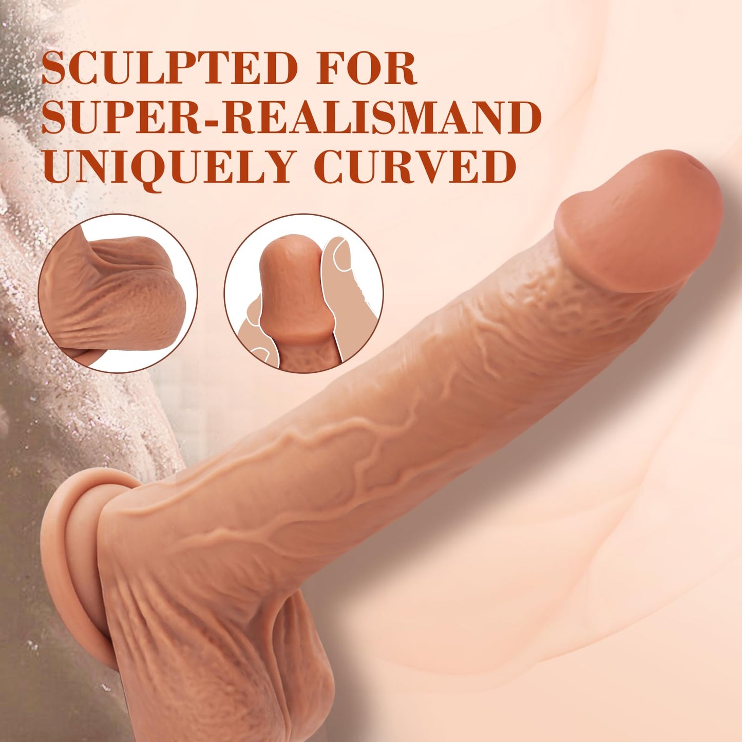 LOVENOTE Thrusting Vibrating Dildo for Women Realistic Suction Cup Dildo for G Spot Clitoral Anal Stimulation, Remote Control Dildo with 5 Thrusts 7 Vibrations, Silicone Adult Sex Toys for Woman Men