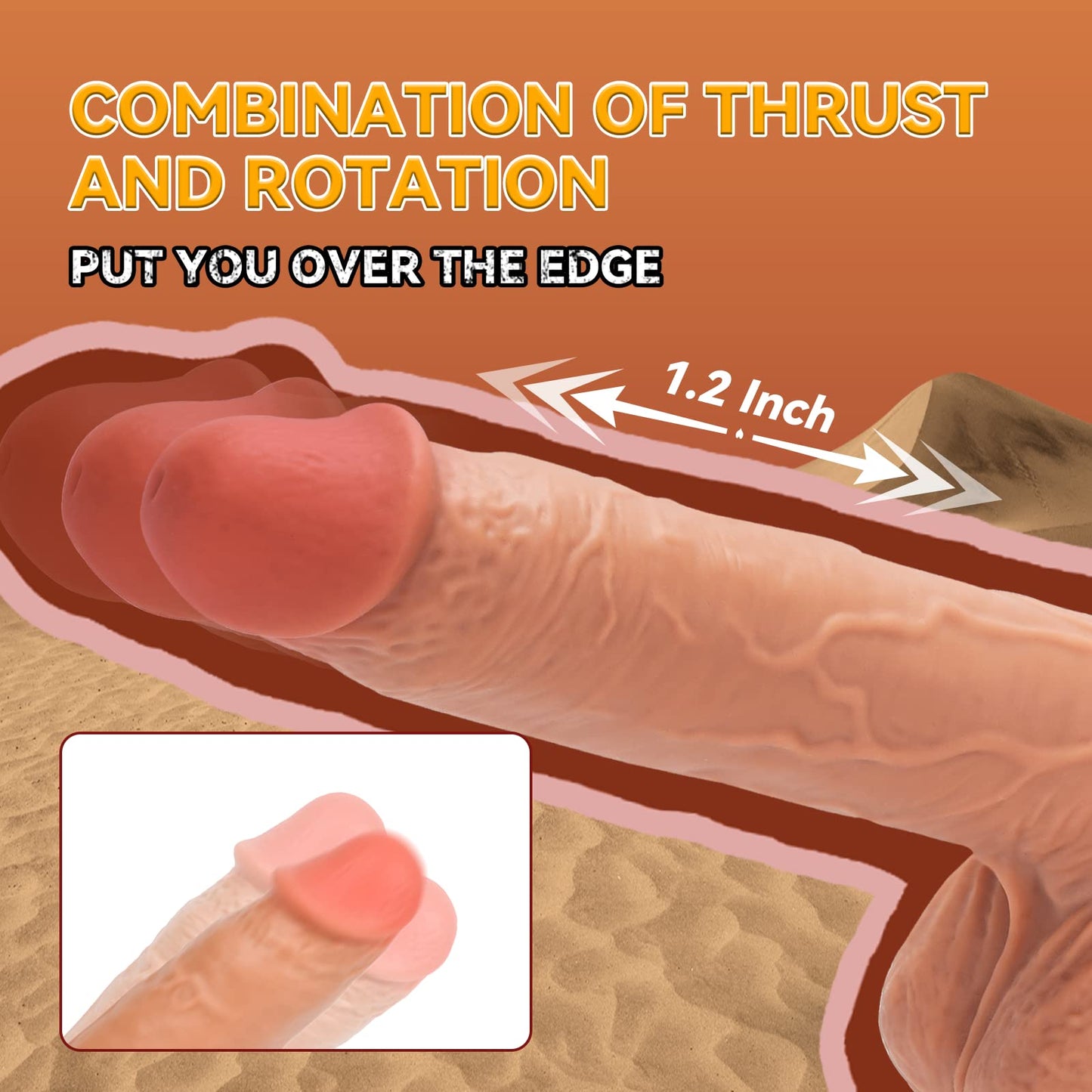 LOVENOTE Thrusting Vibrating Dildo for Women Realistic Suction Cup Dildo for G Spot Clitoral Anal Stimulation, Remote Control Dildo with 5 Thrusts 7 Vibrations, Silicone Adult Sex Toys for Woman Men