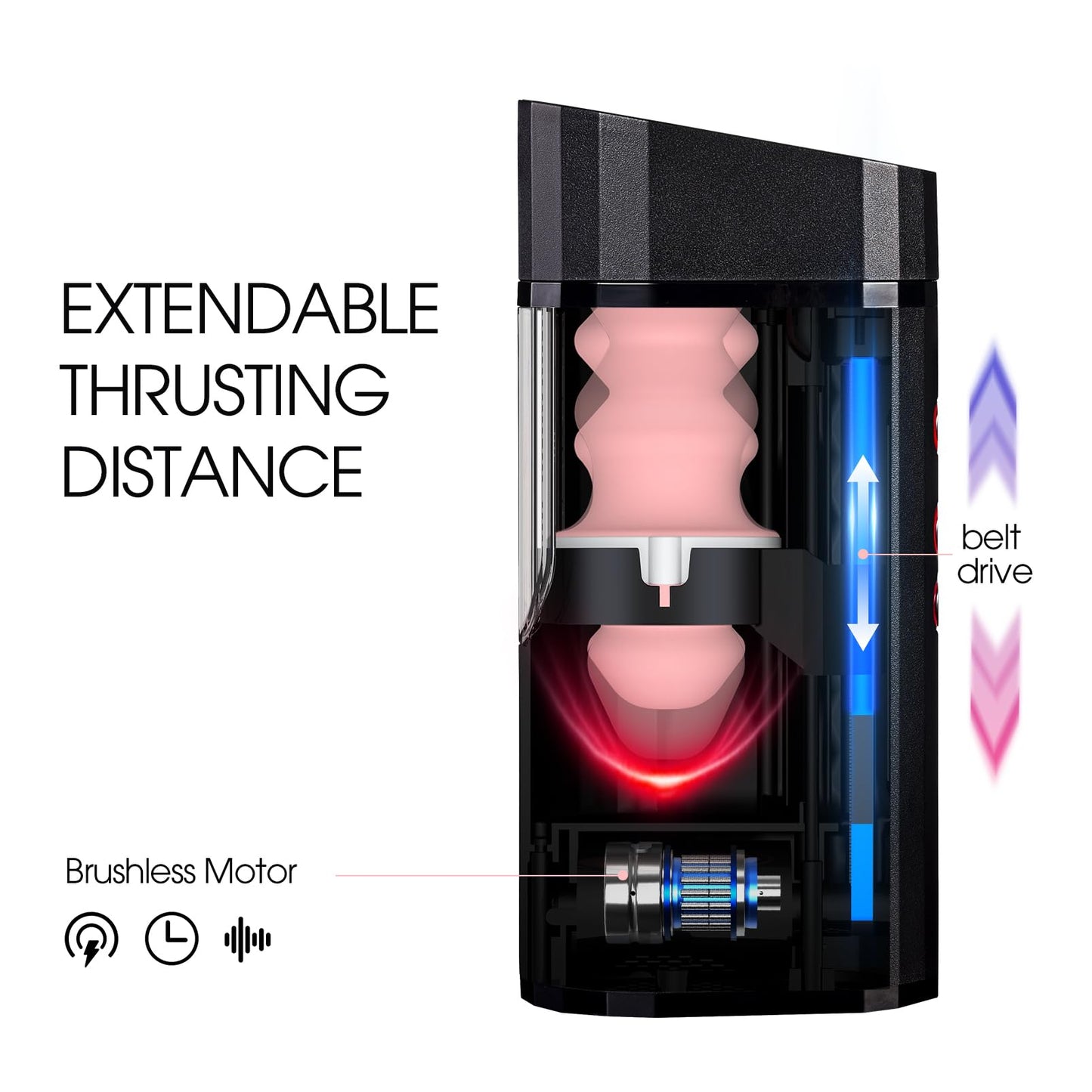 Automatic Male Masturbators Cup - Hands Free Visible Masturbator Cup Blowjob Machine with 10 Thrusting & 2 Realistic Sleeves & Wearable Strap Adult Sex Toys for Men Pleasure | 50db Quiet